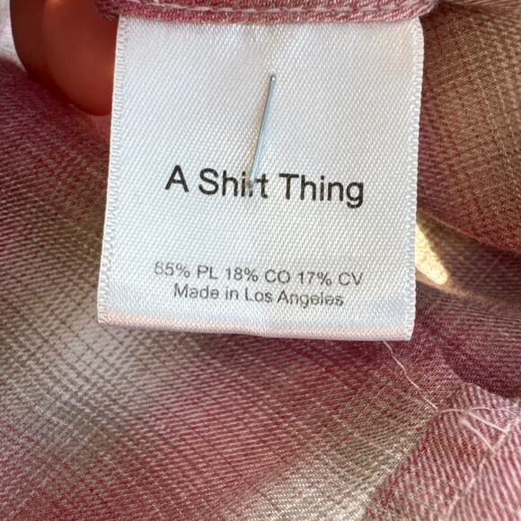 A SHIRT THING PENELOPE PLAID Ruffle Collar Long Sleeve Size Small - Picture 10 of 10